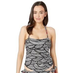 BECCA By Rebecca Virtue Tankini Top Size Small Black White